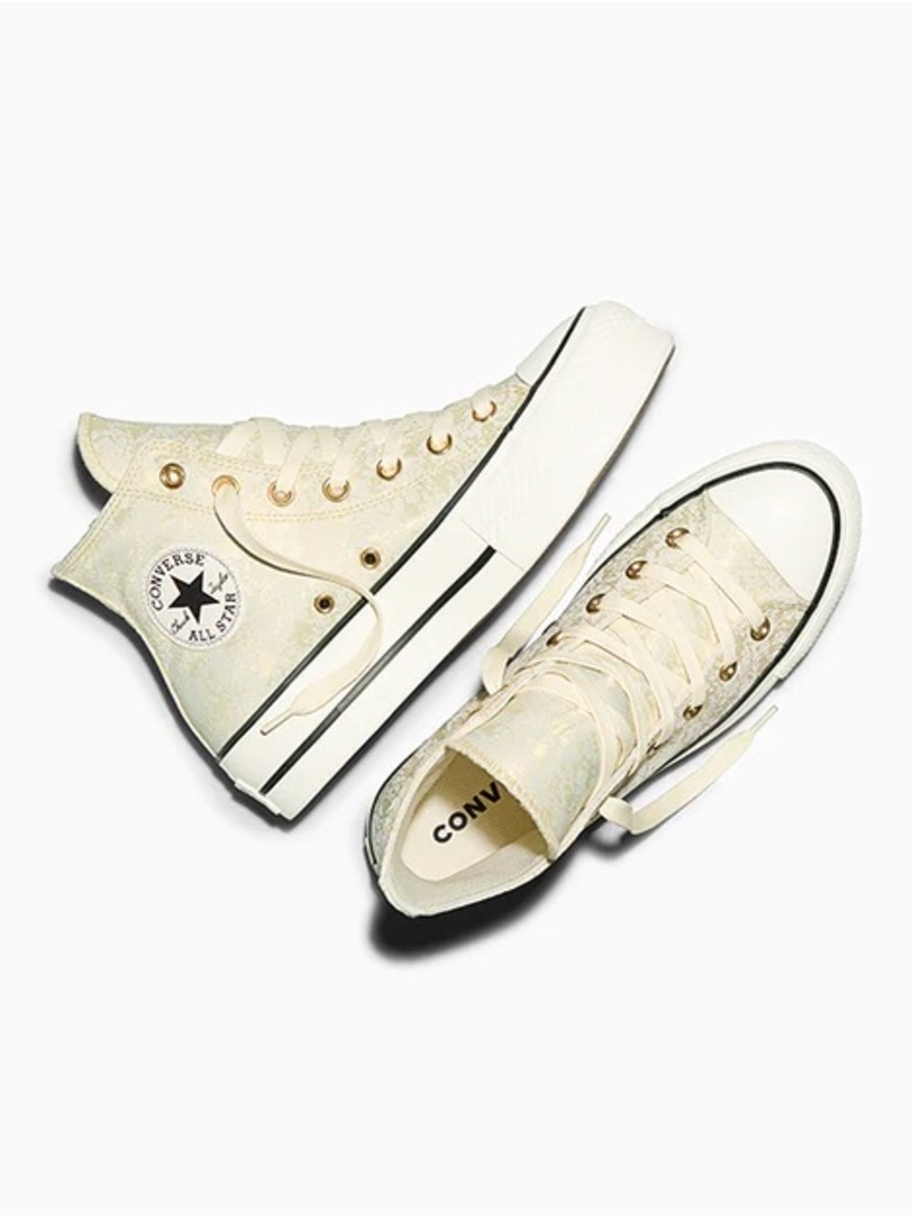 Converse High-Top Sneakers in Ivory/Cream